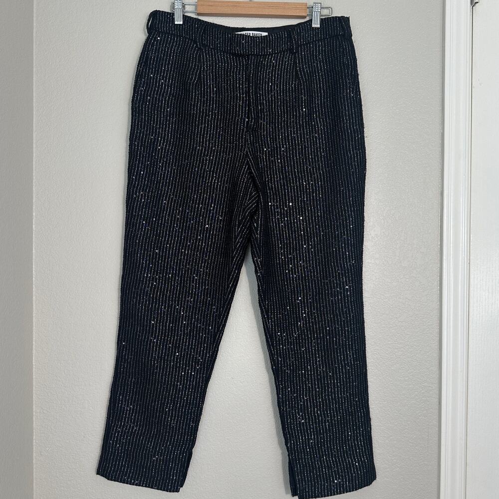 Walter Baker Black Tyler Pant, Sparkle Tweed,‎ Cropped, Holiday,  Size 12 NWOT - Picture 2 of 12